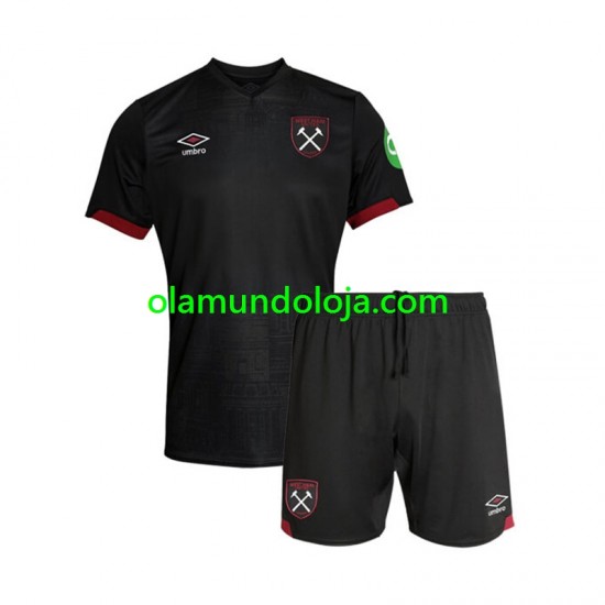 Camisola West Ham United Criança Equipamento Segundo 2024-2025 Manga Curta